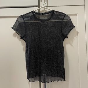Urban Outfitters Sheer Black Sparkly Top